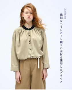 美品 リゼッタ ヨーク 切替 リネン ウール バイカラー ブラウス カリマ 38 40%OFF】kelen ケレン バイカラー ヨーク デザイン ブラウス