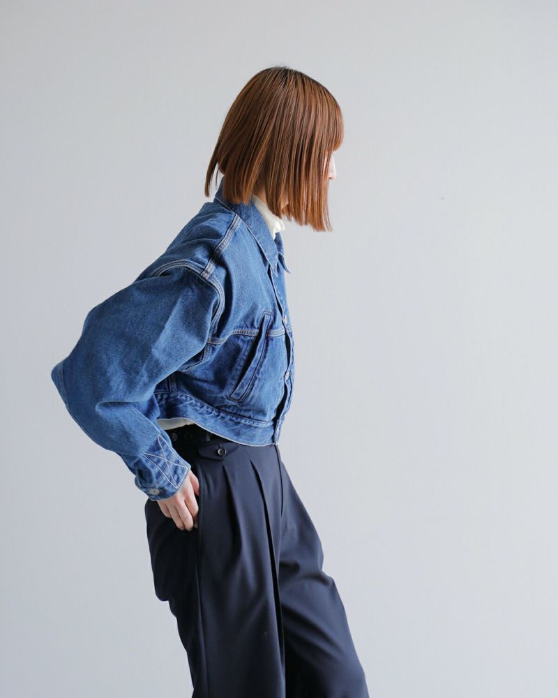 クーポン対象】KURO クロ ショート デニム ジャケット “POWER SHOULDER