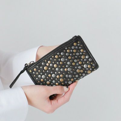 BIBA ビバ カウハイド レザー メタリック スタッズ ウォレット S