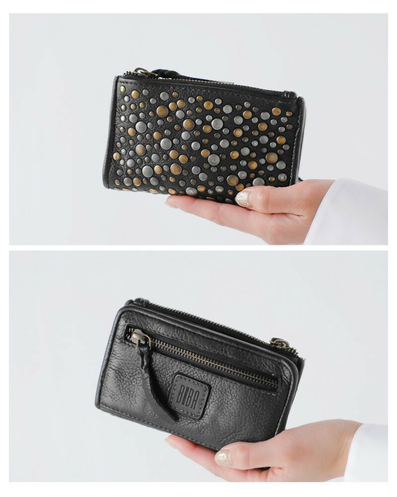 BIBA ビバ カウハイド レザー メタリック スタッズ ウォレット S BIBA ビバ カウハイド レザー メタリック スタッズ ウォレット S
