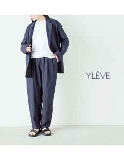 30%OFF】YLEVE イレーヴ リネン ポプリン トラウザー 2タック イージー