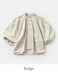 CLANE クラネ ボリューム スリーブ スタンド ネック シャツ