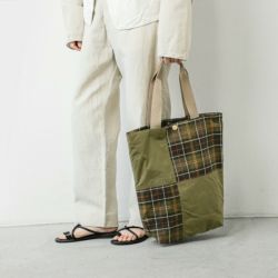 Barbour TRANSPORT トートバッグ Barbour｜トランスポート パッチワーク トートバッグ “transport