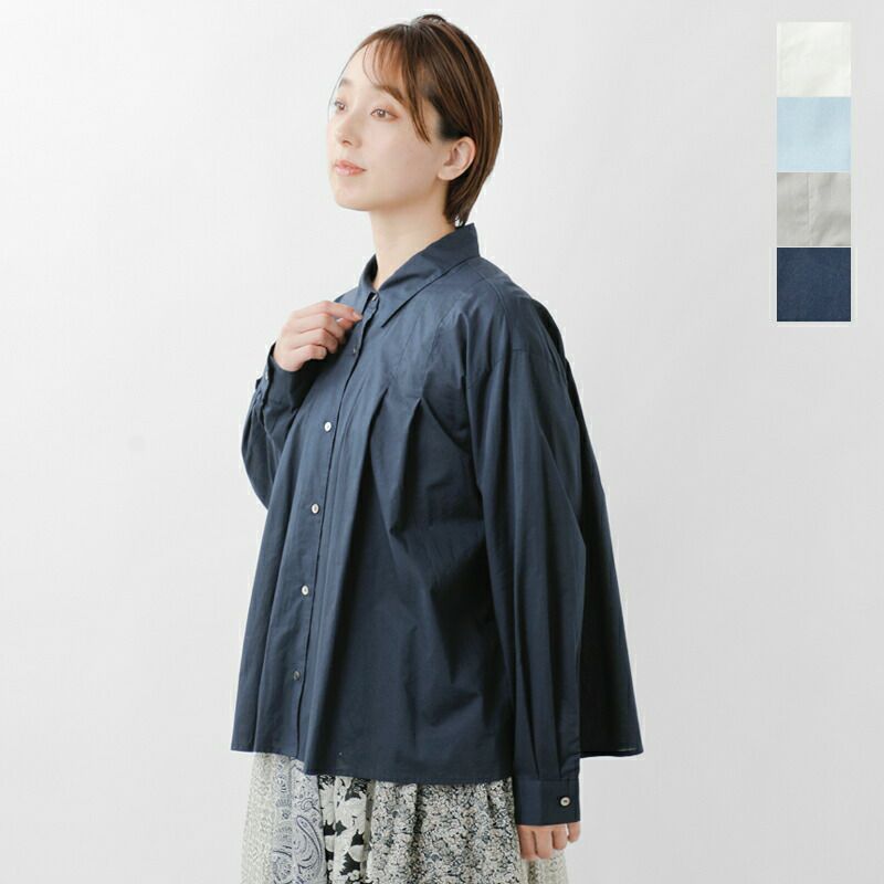 MidiUmi ミディウミ コットン タック ショート シャツ 1-739843