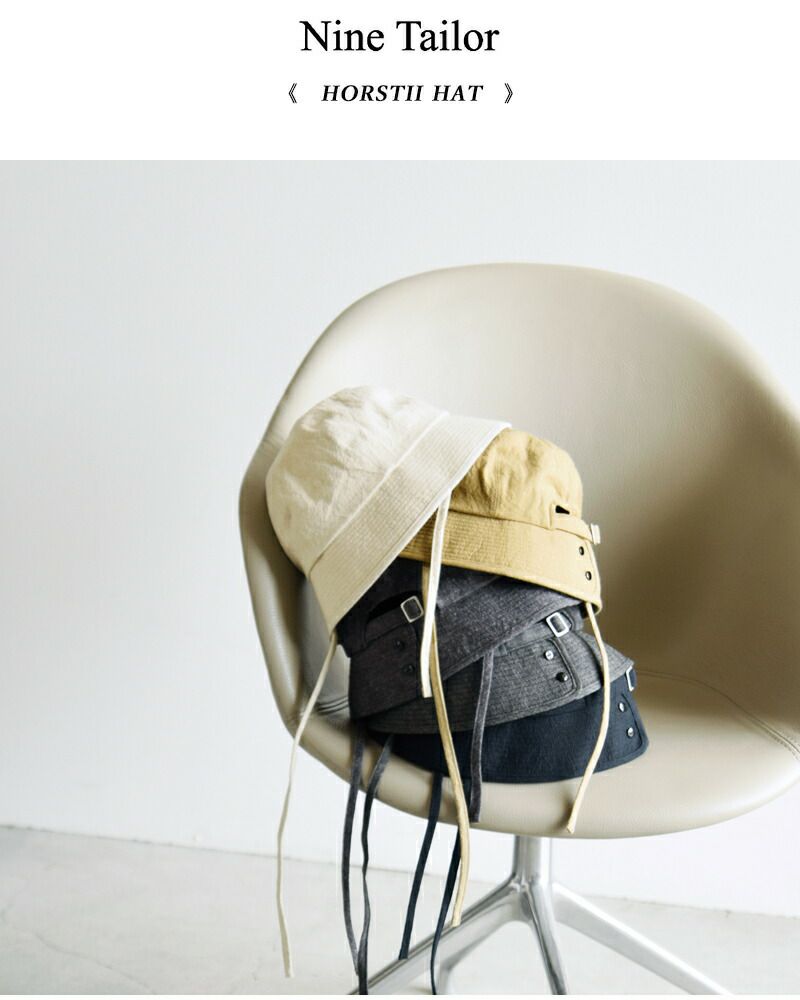 NINE TAILOR(ナインテイラー) リネンハット Canna Hat あご紐