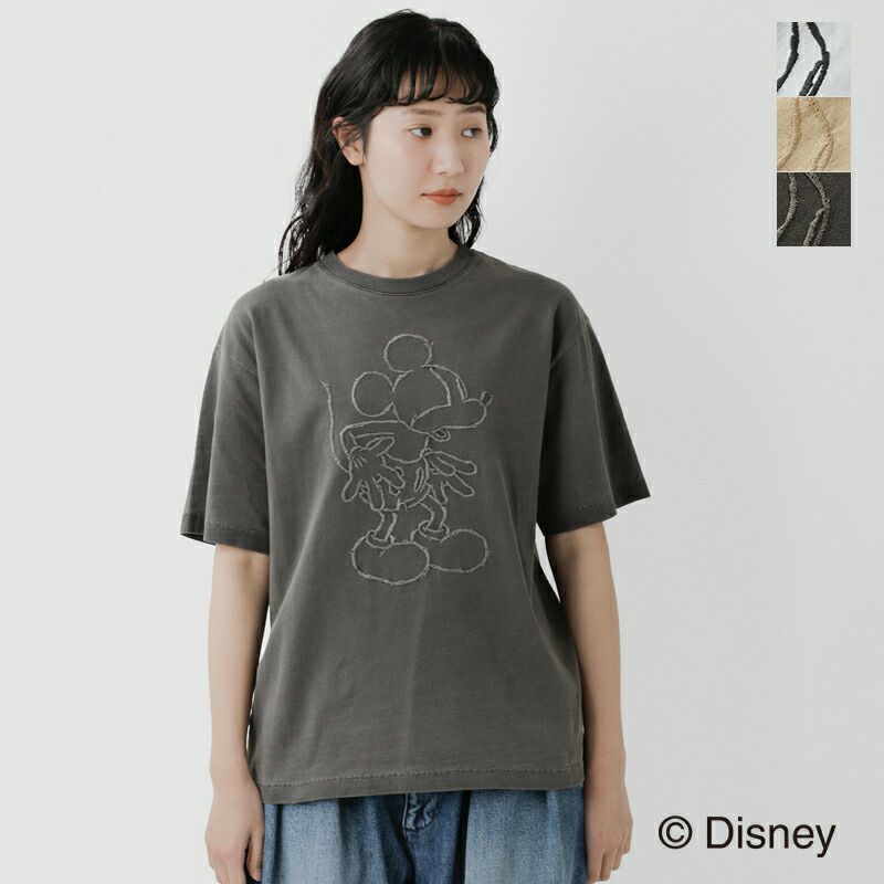 お手頃価格 Johnbull Tシャツ 刺繍 コットン「ミッキーマウス」 ジョンブル ミッキーマウス