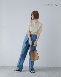 BIG TUCK DENIM TROUSER - KURO