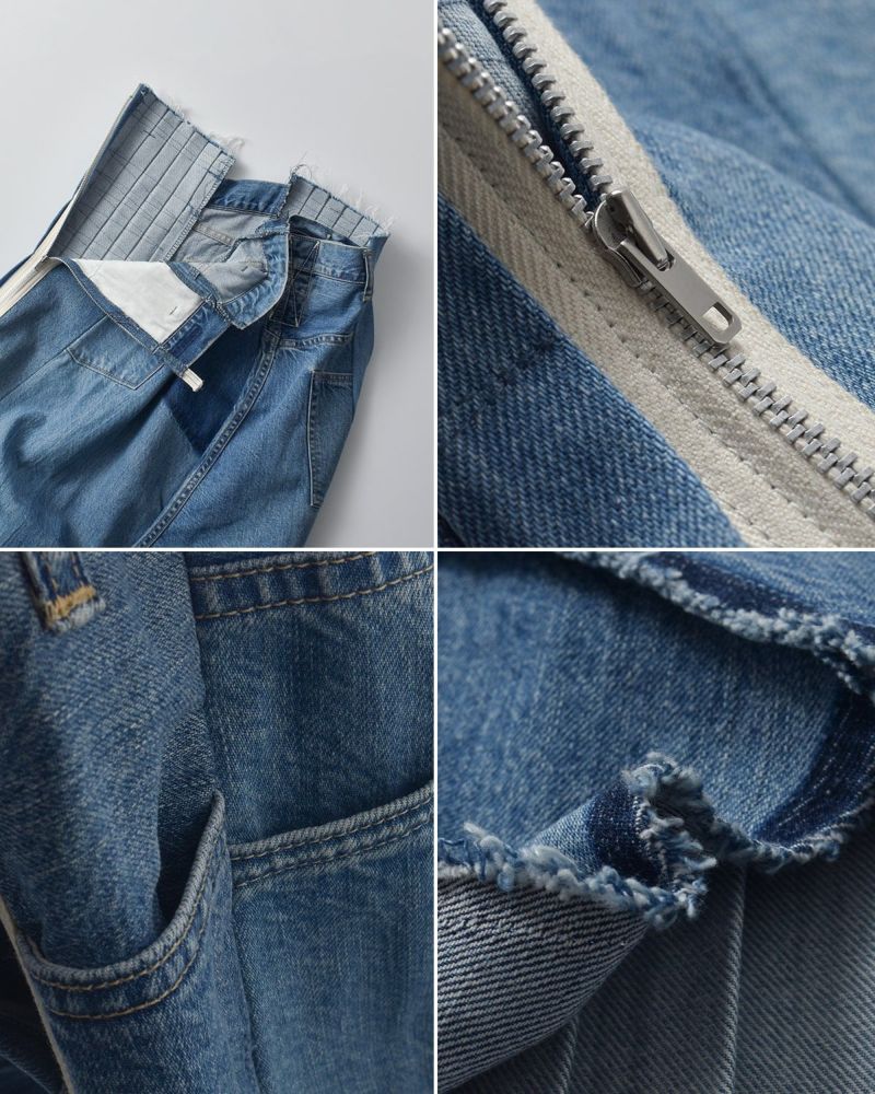 KURO クロ リメイク デニム プリーツ スカート “REMAKE DENIM
