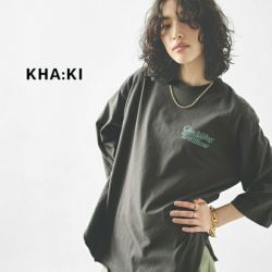 kha:ki カーキ コットン 天竺 7分袖 プリント Tシャツ “7TH TEE