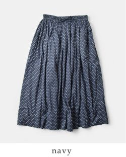 真里【新品・未使用】メゾンドソイル　スカート　ネイビー maison de soil メゾン ド ソイル コットン ボイル