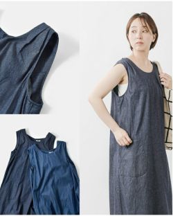 美品♪プランテーション 半袖 デニムワンピース ゆったり インディゴ染め 日本製 ビンテージ ライク デニム ワンピ 半袖 4オンス こなれ感