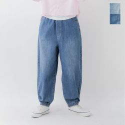 Johnbull ジョンブル コットン バルーン ギャザー デニム パンツ