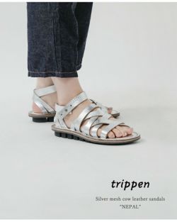 trippen トリッペン カウレザー シルバー メッシュ サンダル trippen トリッペン カウレザー シルバー メッシュ サンダル