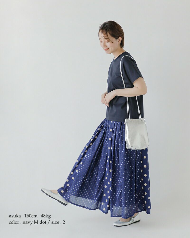 SOIL ソイル コットン ボイル ドット プリント ギャザー SOIL ソイル コットン ボイル ドット プリント ギャザー