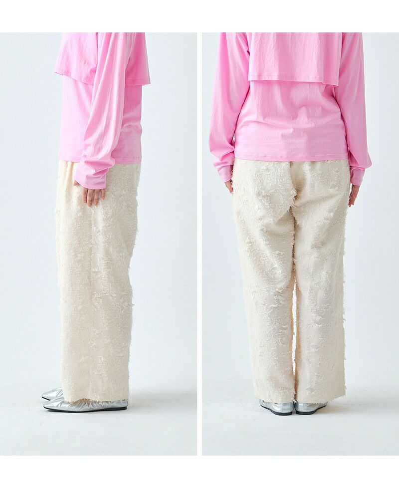 whyto ホワイト ジャガード スラックス パンツ “jacquard slacks