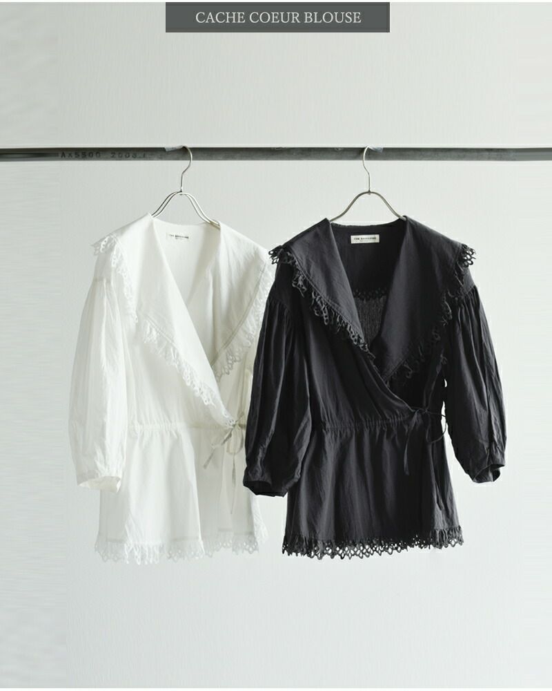 Shinzone シンゾーン コットン レース カシュクール ブラウス Shinzone シンゾーン コットン レース カシュクール ブラウス