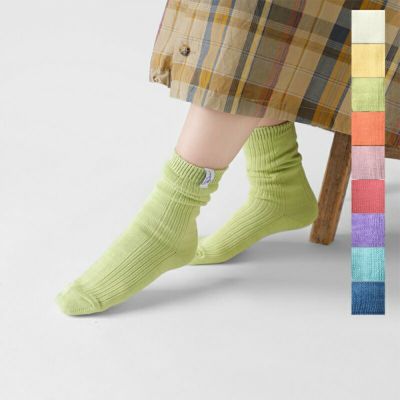 【ゆうパケット選択可】MILLER ミラー  1P カラー クルー ソックス 靴下  351c-tr 2025ss新作 レディース