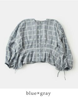 kijinokanosei キジノカノウセイ ラミー 刺繍 タック ブラウス