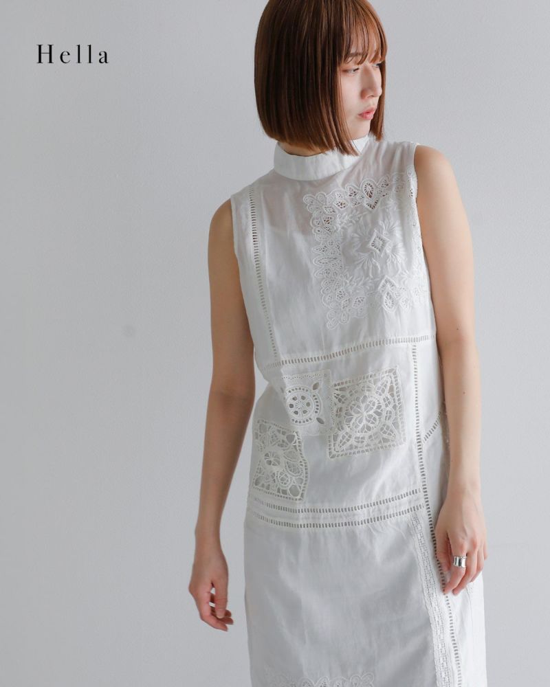未使用 Hella ヘラ 2025 patchwork dress ホワイト M - メルカリ