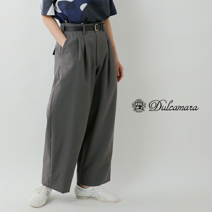 Dulcamara ドゥルカマラ ドライポリ シンプル 2タック ワイド Dulcamara ドゥルカマラ ドライポリ シンプル 2タック ワイド