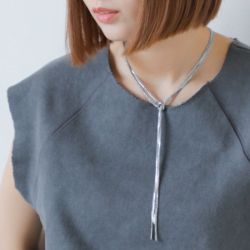 CHIGNON シニヨン ラインストーン＆チェーン マルチ ネックレス