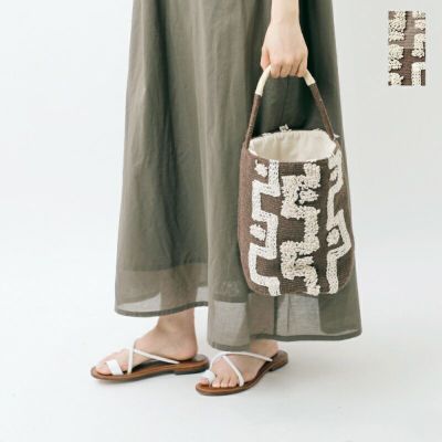 beej ビージ コットン 刺繍 バスケット トート バッグ mi-it009-same1-yo 2025ss新作 レディース