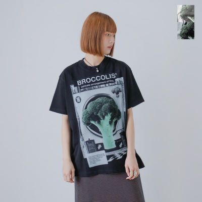 KURO クロ ラウンドシェイプ Tシャツ “ROUND SHAPE DYED TEE Broccolis” 964048-kk 2025ss新作 レディース