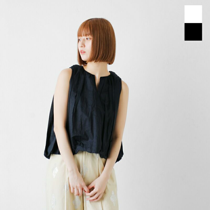 ヌキテパ　トップス Poplin Stripe Sleeveless Top | Pasand by ne Quittez pas