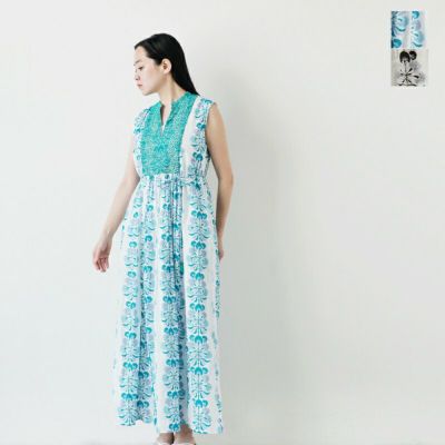 ne Quittez pas ヌキテパ コットン ジャガード アナベル プリント 刺繍 スリーブレス ドレス “Cotton Jacquard Annabelle Print Embroidery Sleeveless Dress” 010551gt3-ms 2025ss新作 レディース