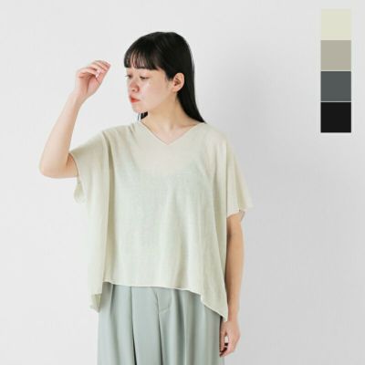 evam eva エヴァムエヴァ コットン Uネック プルオーバー