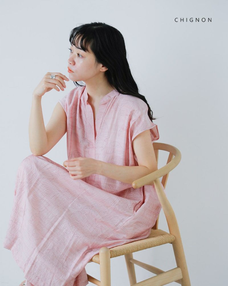 ganni 脱出おひとり島 ジヨン 着用 ピンク シャーリング ワンピース