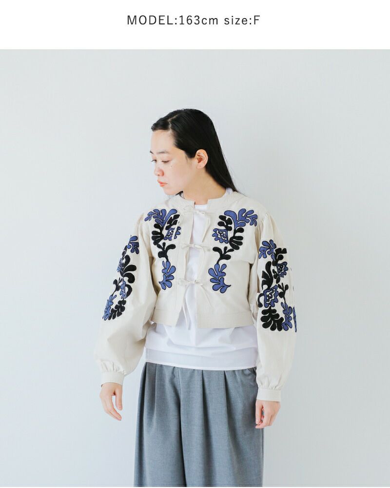 Sara Mallika サラマリカ コットン リネン パッチワーク 刺繍 ブラウス 