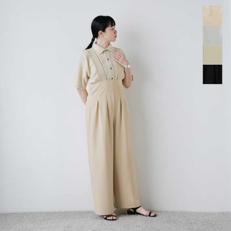 CLANE クラネ ハイウエスト サスペンダー パンツ 18110-7232-kk 2025ss 