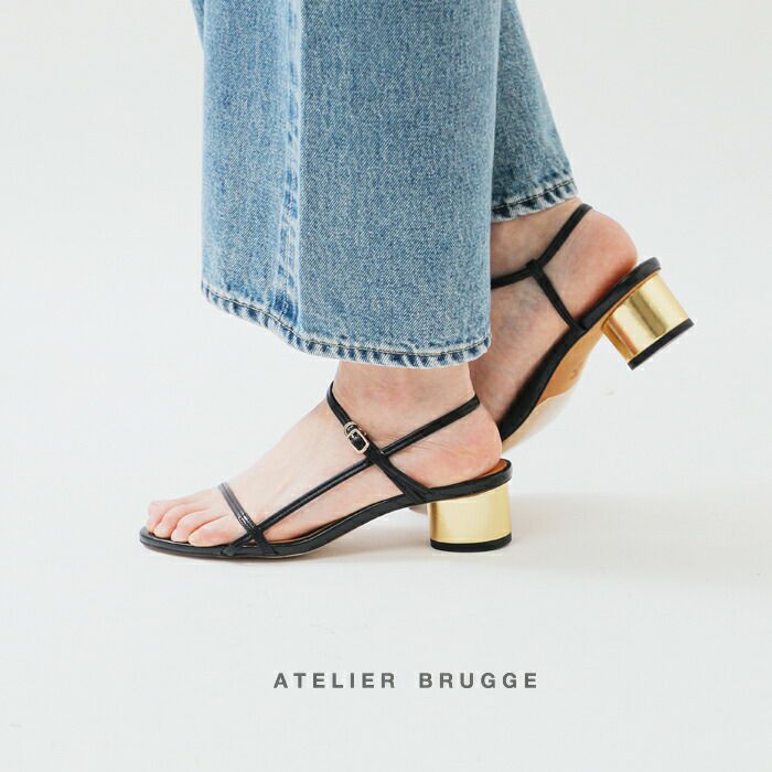 atelier brugge アトリエブルージュ レザー メタリック ヒール