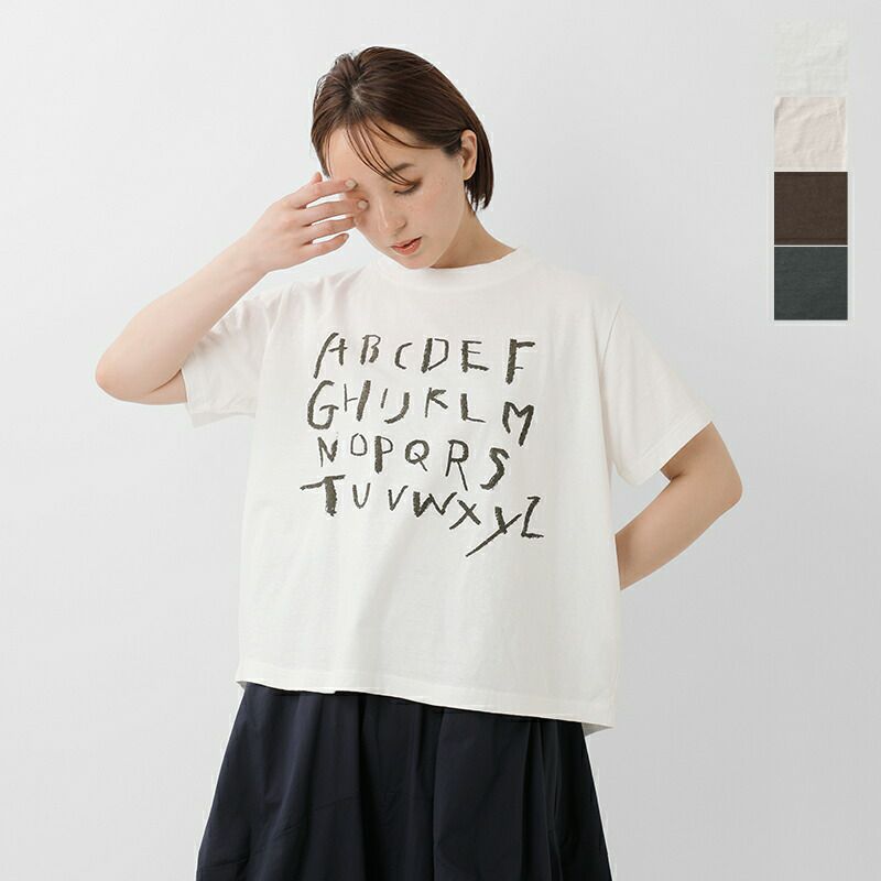 【美品】tumugu プリントTシャツ 20%OFF】tumugu ツムグ ラフィ天竺 コットン ロゴ プリント T