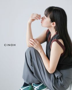 CINOH チノ コットン ツイル 天竺 変形 スリーブレス リンガー