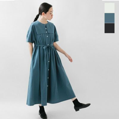 MAGALI ワンピース コットン100 グレー シャツワンピ 長袖
