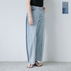 YENN SIDE PLEATED DENIM　サイドプリーツ　サイズ38 H様専用☆YENN SIDE PLEATED DENIM(38) サイドプリーツ