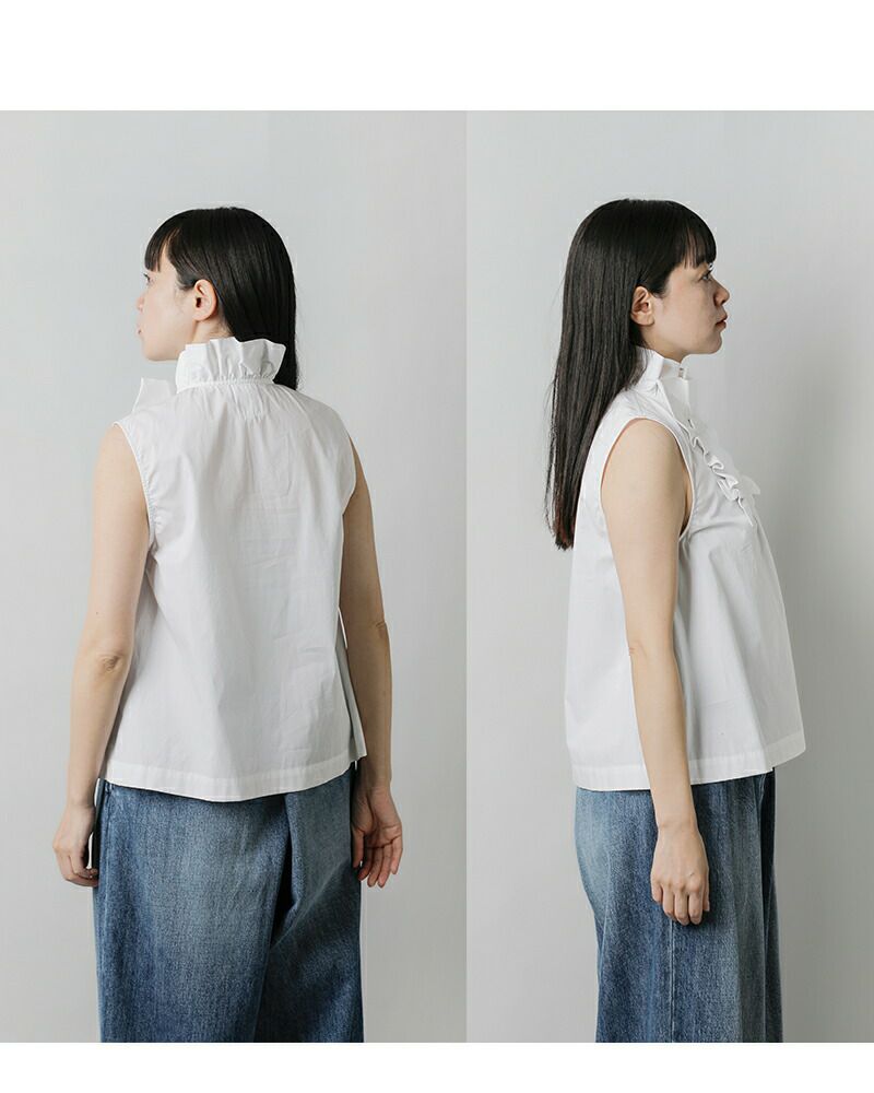 セール】RHODOLIRION/ロドリリオン SILK COTTON SHIRRING FRILL