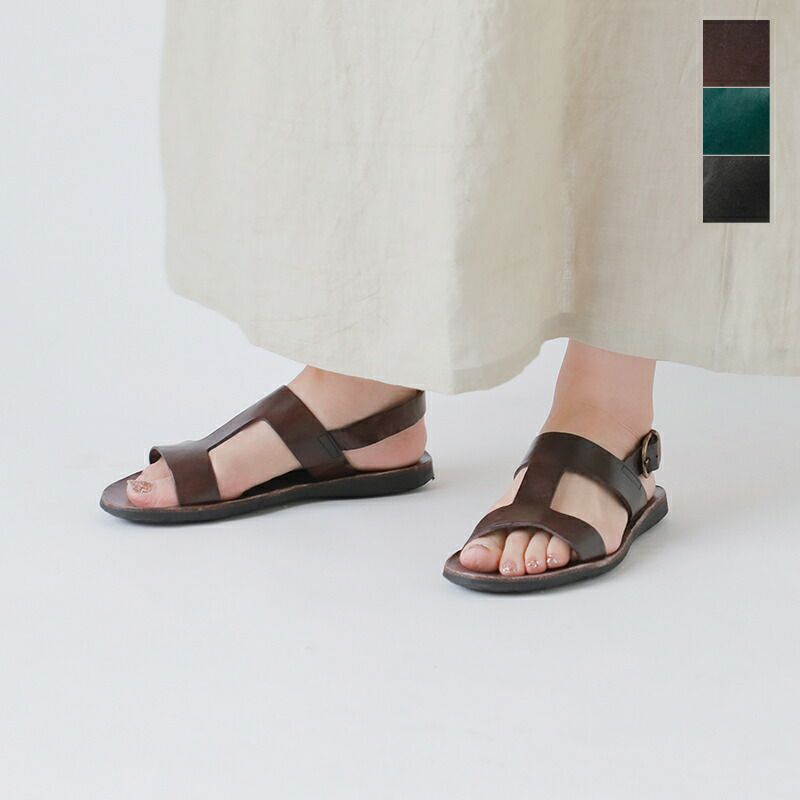☆ 美品 フットプリンツ Tストラップ レザー ( 24.5㎝ ) ブラウン 30%OFF】BRADOR ブラドール レザー Tストラップ フラット