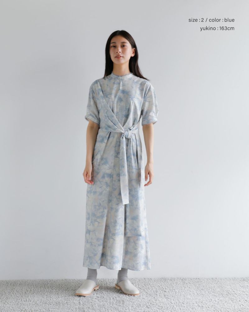 60%OFF】CLANE クラネ スタンドカラー ウエスト タイ ワンピース 18112