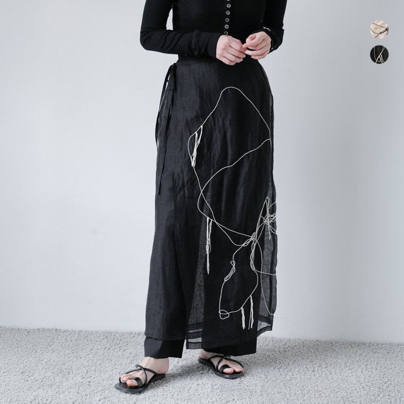credonaアートエンブロイダリーラップスカート(新品未使用タグ付き) ART EMBROIDERY WRAP SKIRT/アートエンブロイダリーラップ