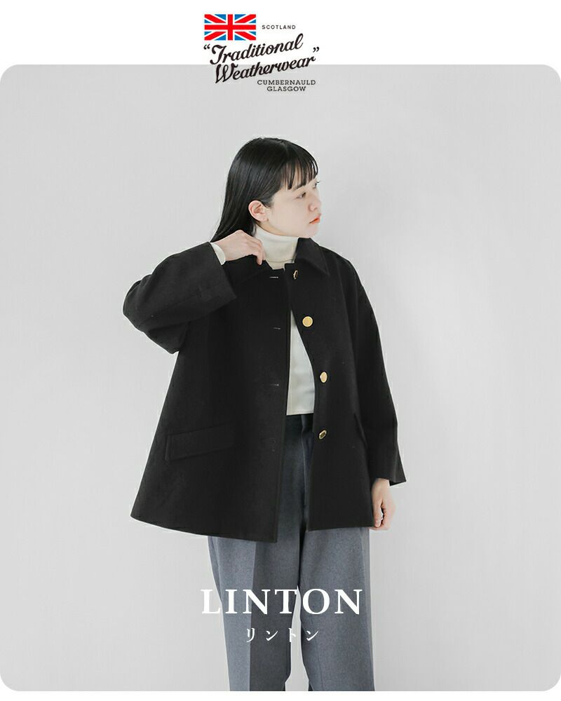 Traditional Weatherwear パイピングポンチョショートコート