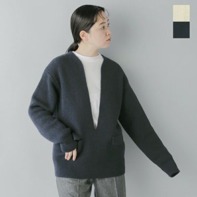 LOEFF ロエフ ウールヤーン 畔編 スリット プルオーバー 8813