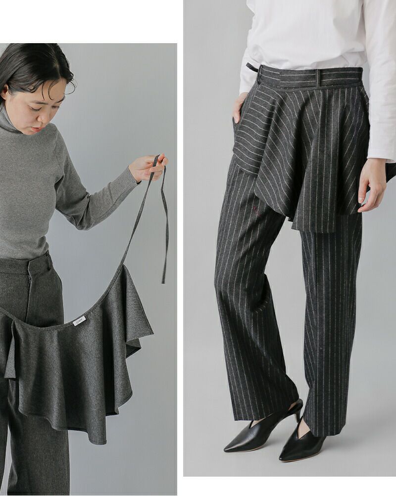 LOEFF ロエフ ウール ポプリン レイヤード パンツ 8814-299-0207