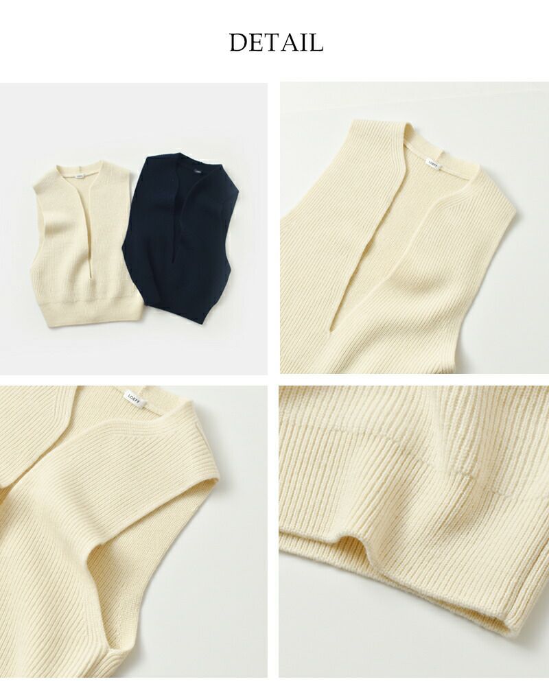 【★完売必至★】ELISABETTA FRANCHI ☆ リネンブレンドベスト LOEFF ロエフ ウールヤーン 畔編 スリットネック ベスト 8818
