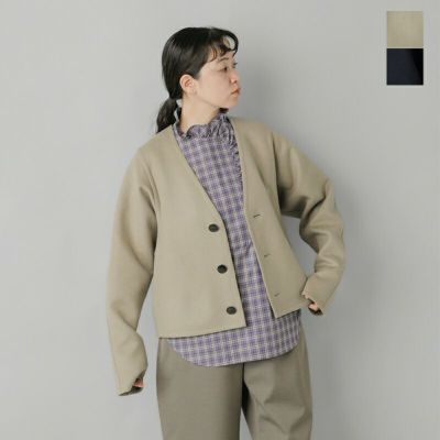 ☆特別価格☆【超美品】LOEFF ウールカシミヤ ノーカラーコート