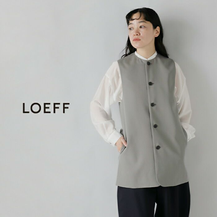 LOEFF ロエフ ウール ギャバ クルーネック ベスト 8825-209-0133