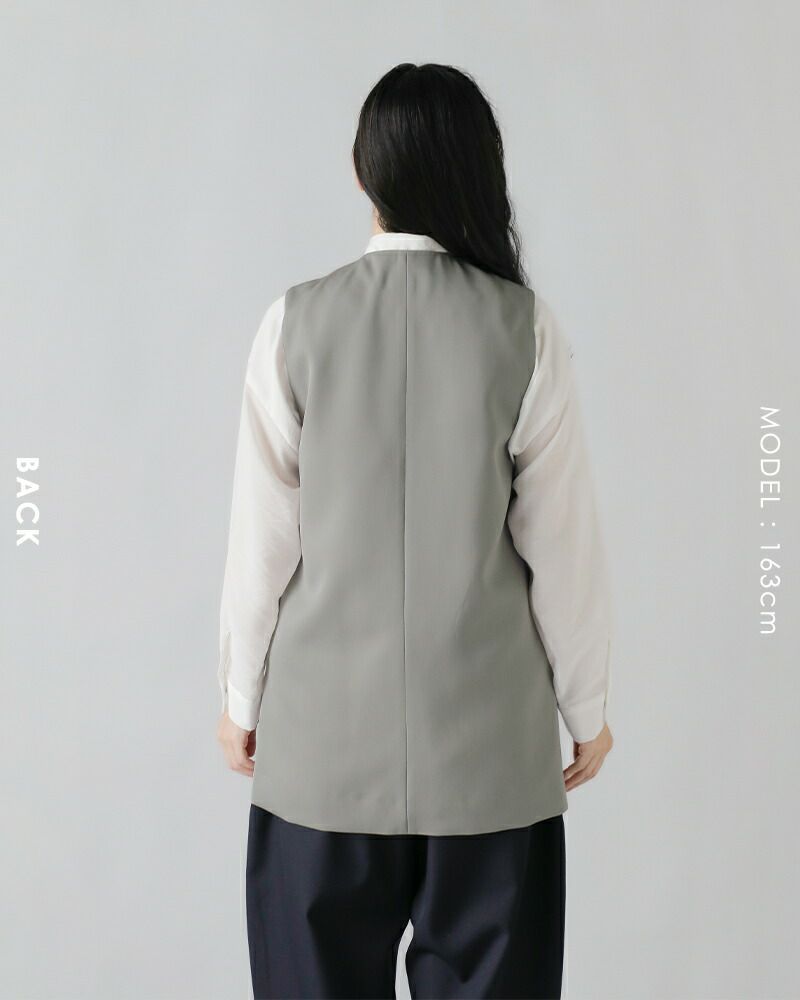 てる！LOEFF ロエフ　TW キャバリー ベスト ブラック LOEFF ロエフ ウール ギャバ クルーネック ベスト 8825-209-0133
