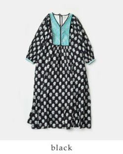 ne Quittez pas ヌキテパ ルータス コンビ プリント ドレス “LOTUS